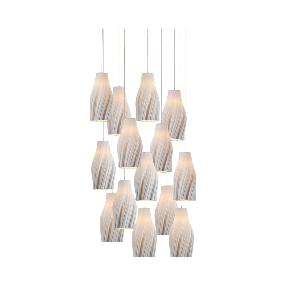 Currey and Company - 9000-1273 - 15 Light Pendant - Posh - White / Silver