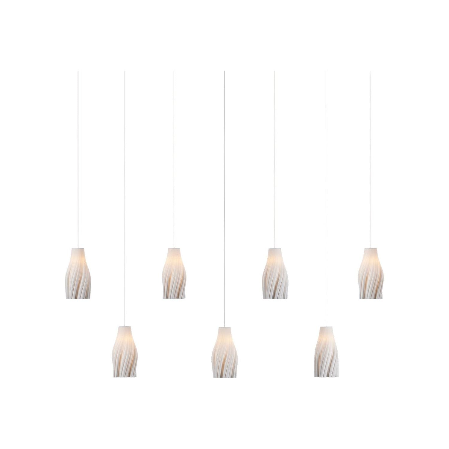 Currey and Company - 9000-1277 - Seven Light Linear Pendant - Posh - White / Silver