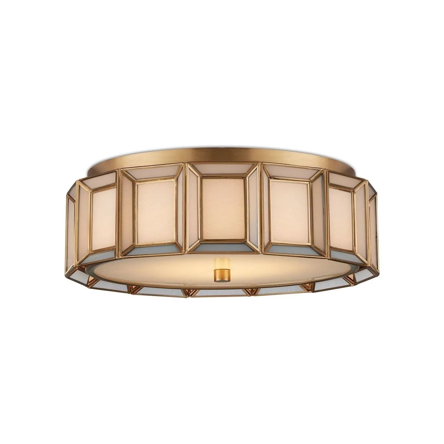 Currey and Company - 9999-0077 - LED Flush Mount - Daze - Antique Brass / White