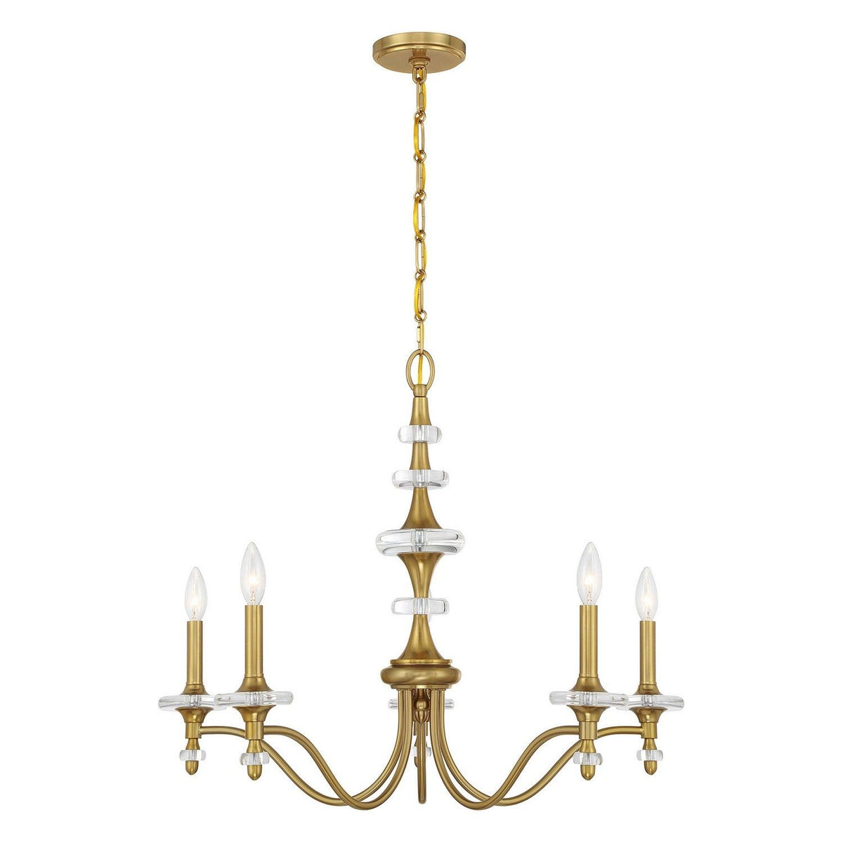 Savoy House - 1-1361-5-322 - Five Light Chandelier - Champlain - Warm Brass