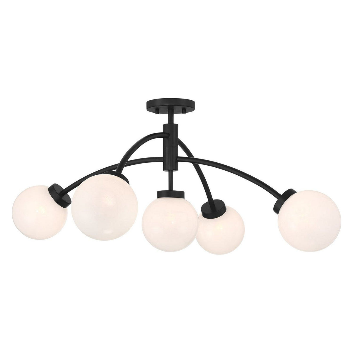 Savoy House - 6-6199-5-89 - Five Light Convertible Semi-Flush /Pendant - Redfield - Matte Black