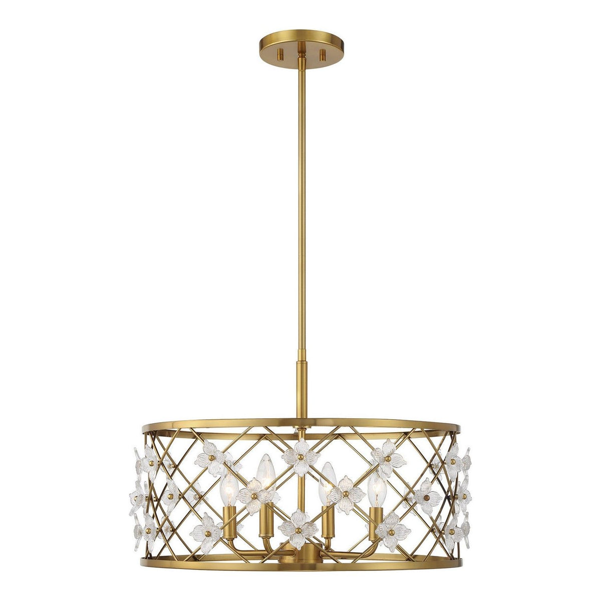 Savoy House - 6-8410-4-322 - Four Light Convertible Semi-Flush /Pendant - Bailey - Warm Brass