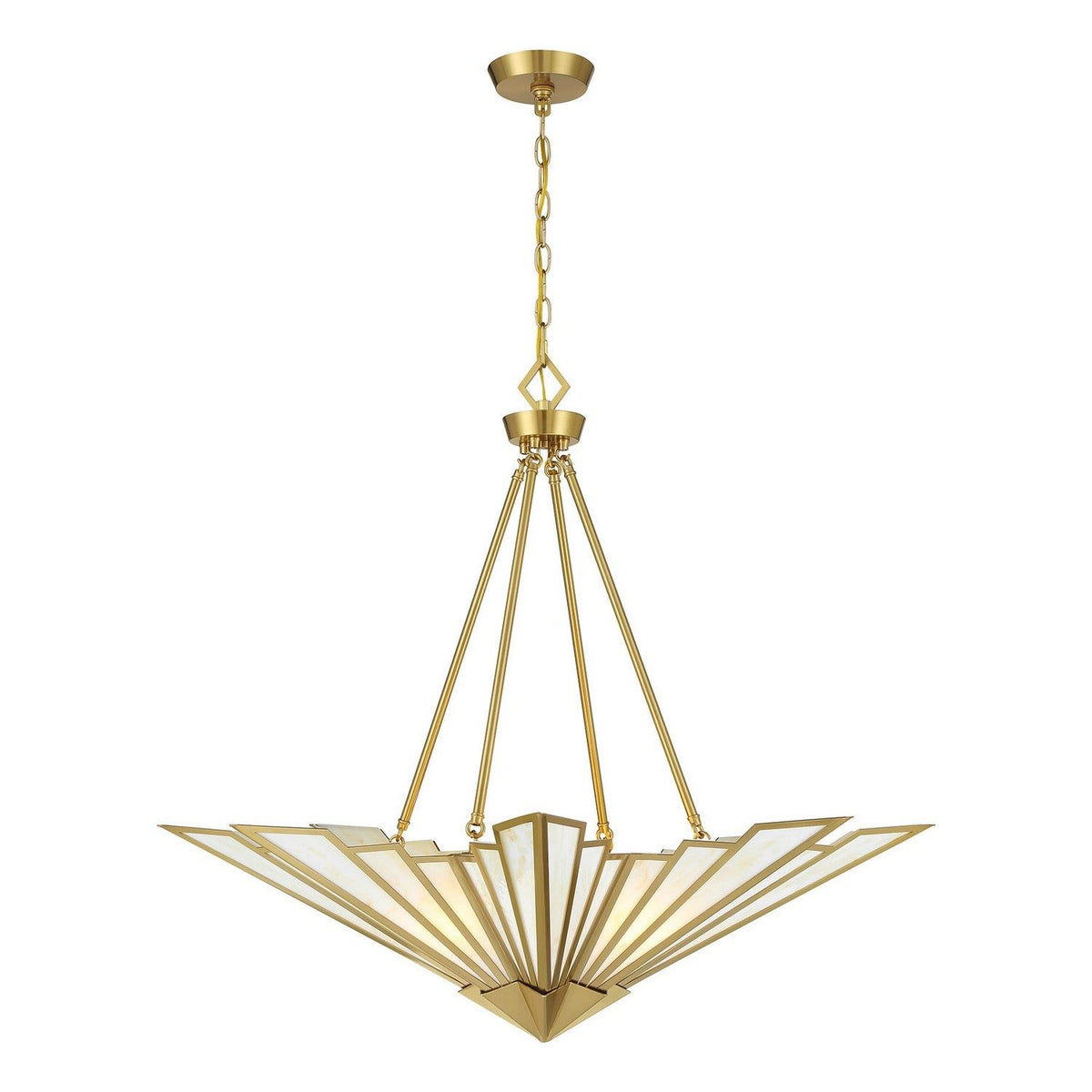 Savoy House - 7-1038-4-322 - Four Light Pendant - Rivage - Warm Brass