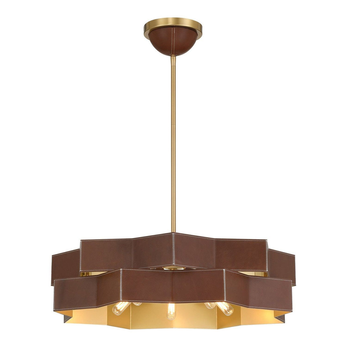 Savoy House - 7-2749-5-322 - Five Light Pendant - Atherton - Warm Brass