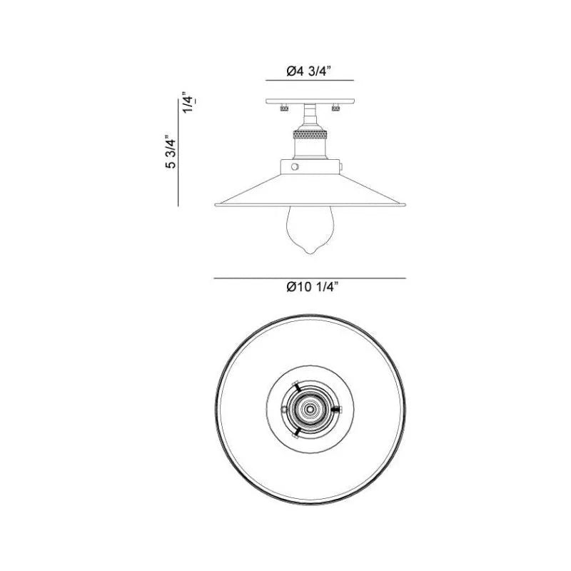 Matteo Lighting - Bulstrode's Workshop Metal Shade Flush Mount - X46111AGBK | Montreal Lighting & Hardware