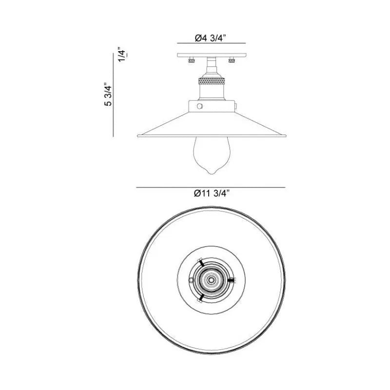 Matteo Lighting - Bulstrode's Workshop Metal Shade Flush Mount - X46111AGBK | Montreal Lighting & Hardware