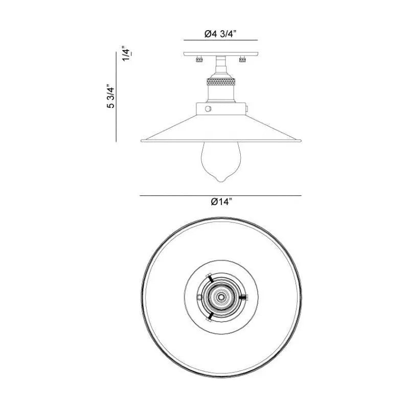 Matteo Lighting - Bulstrode's Workshop Metal Shade Flush Mount - X46111AGBK | Montreal Lighting & Hardware