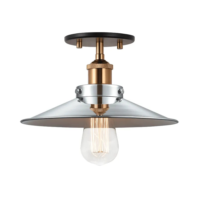 Matteo Lighting - Bulstrode's Workshop Metal Shade Flush Mount - X46111AGCH | Montreal Lighting & Hardware