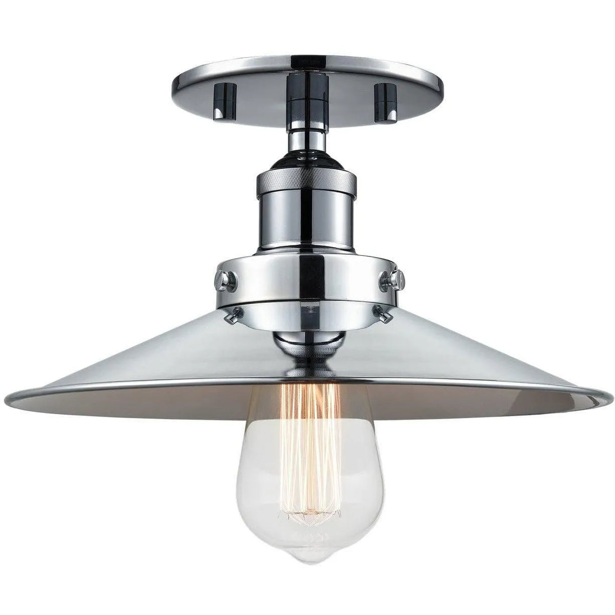 Matteo Lighting - Bulstrode's Workshop Metal Shade Flush Mount - X46111CHCH | Montreal Lighting & Hardware