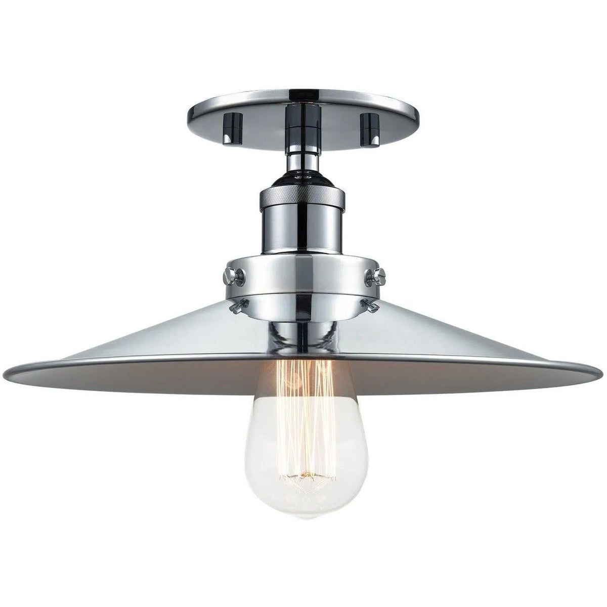 Matteo Lighting - Bulstrode's Workshop Metal Shade Flush Mount - X46112CHCH | Montreal Lighting & Hardware