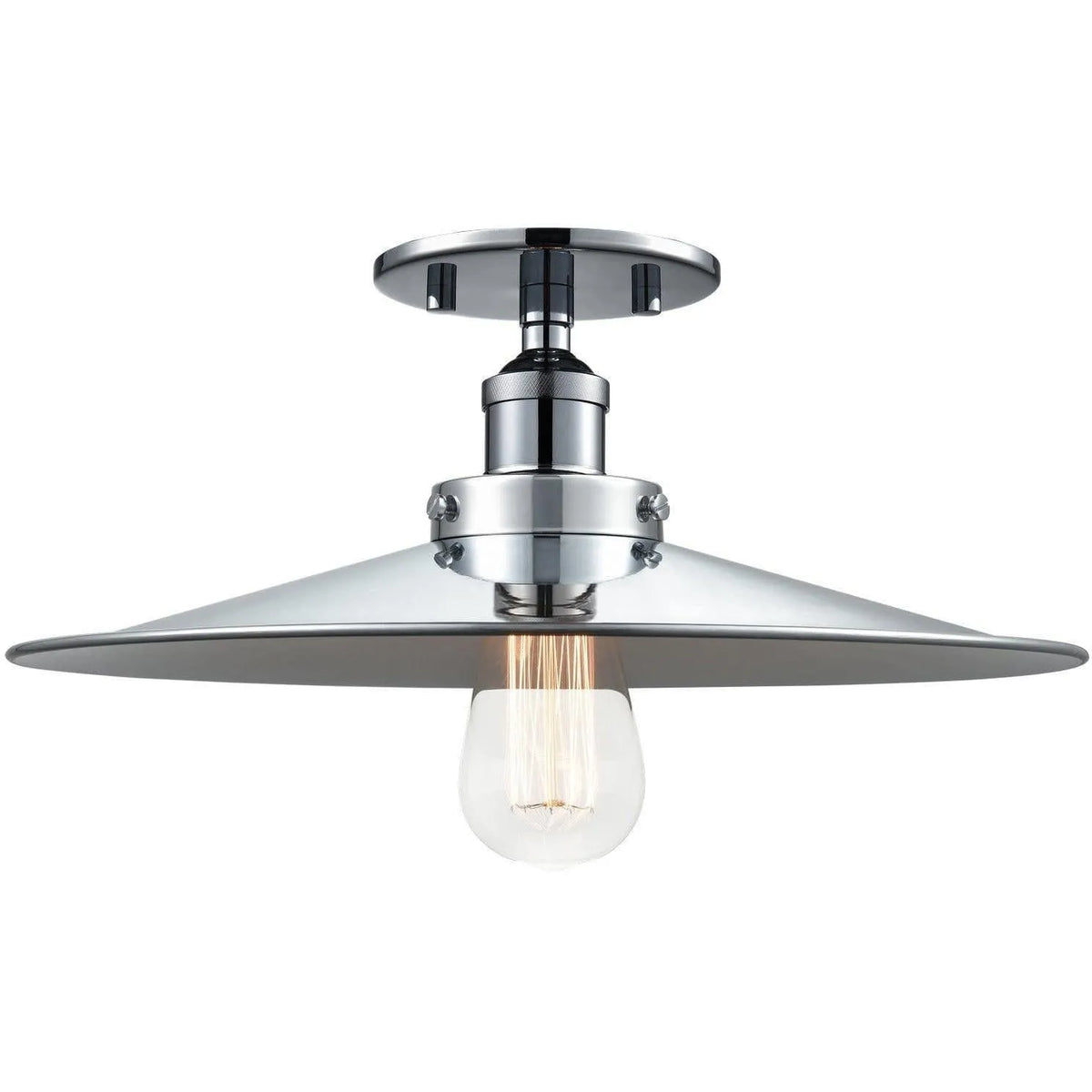 Matteo Lighting - Bulstrode's Workshop Metal Shade Flush Mount - X46113CHCH | Montreal Lighting & Hardware