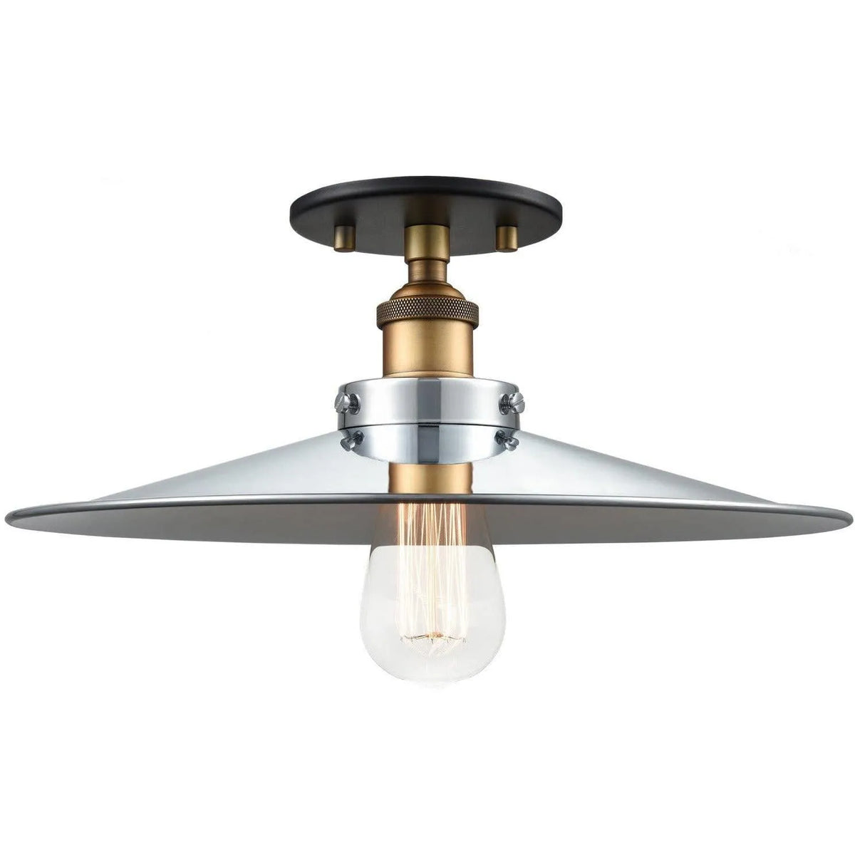 Matteo Lighting - Bulstrode's Workshop Metal Shade Flush Mount - X46113WGCH | Montreal Lighting & Hardware