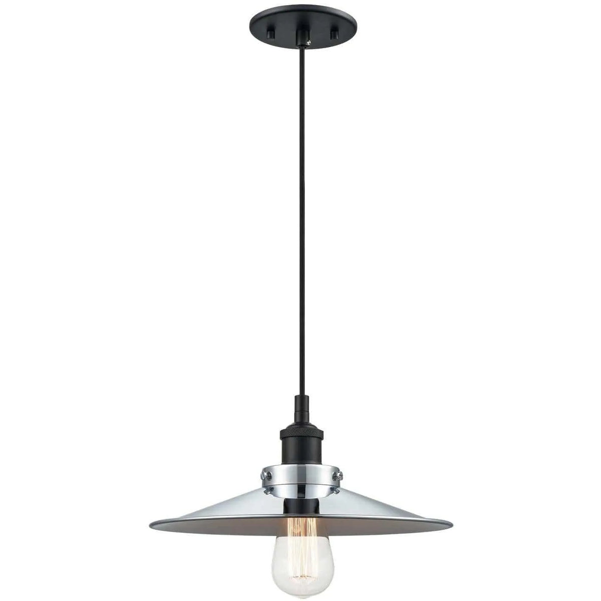 Matteo Lighting - Bulstrode's Workshop Metal Shade Pendant - C46112BKCH | Montreal Lighting & Hardware