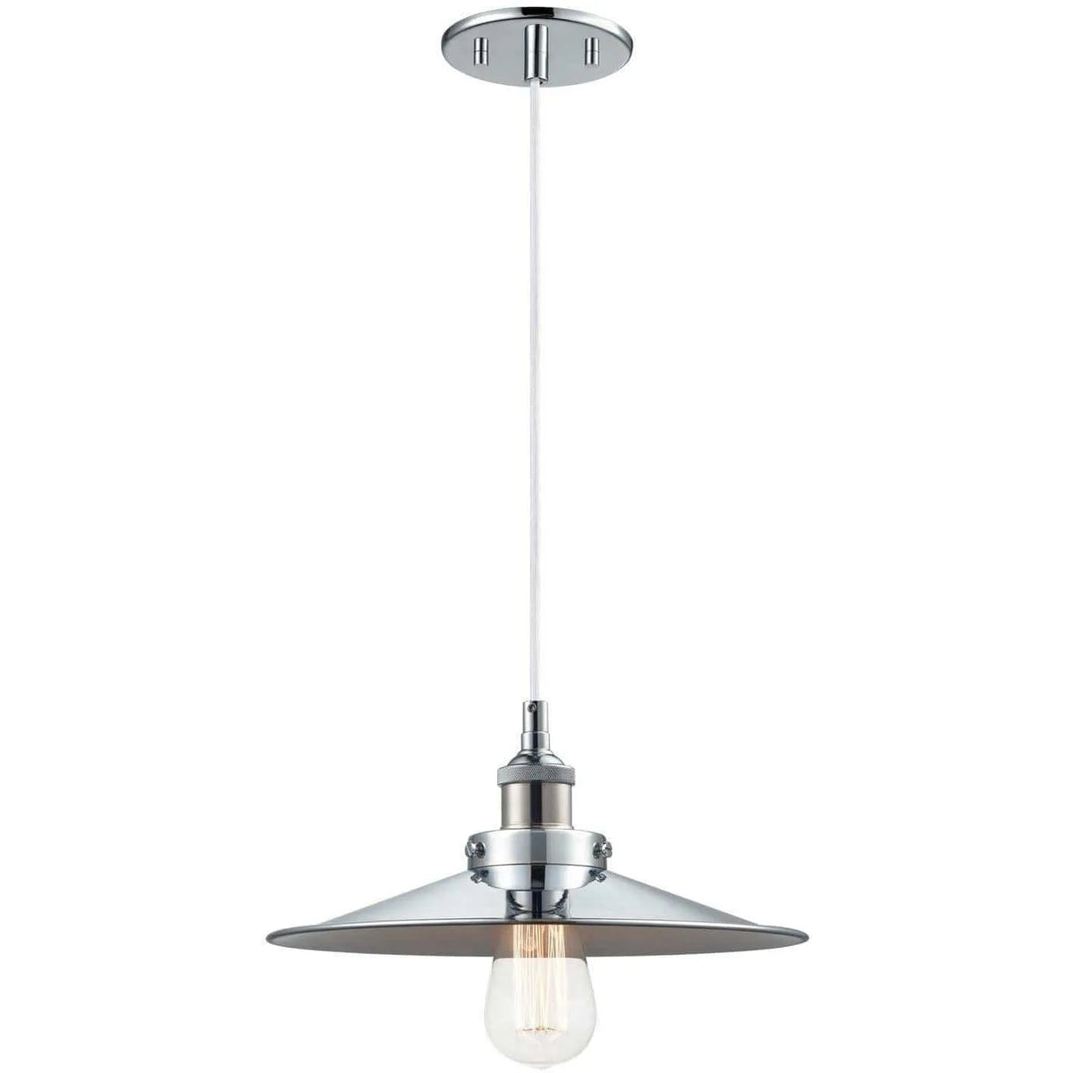 Matteo Lighting - Bulstrode's Workshop Metal Shade Pendant - C46112CHCH | Montreal Lighting & Hardware