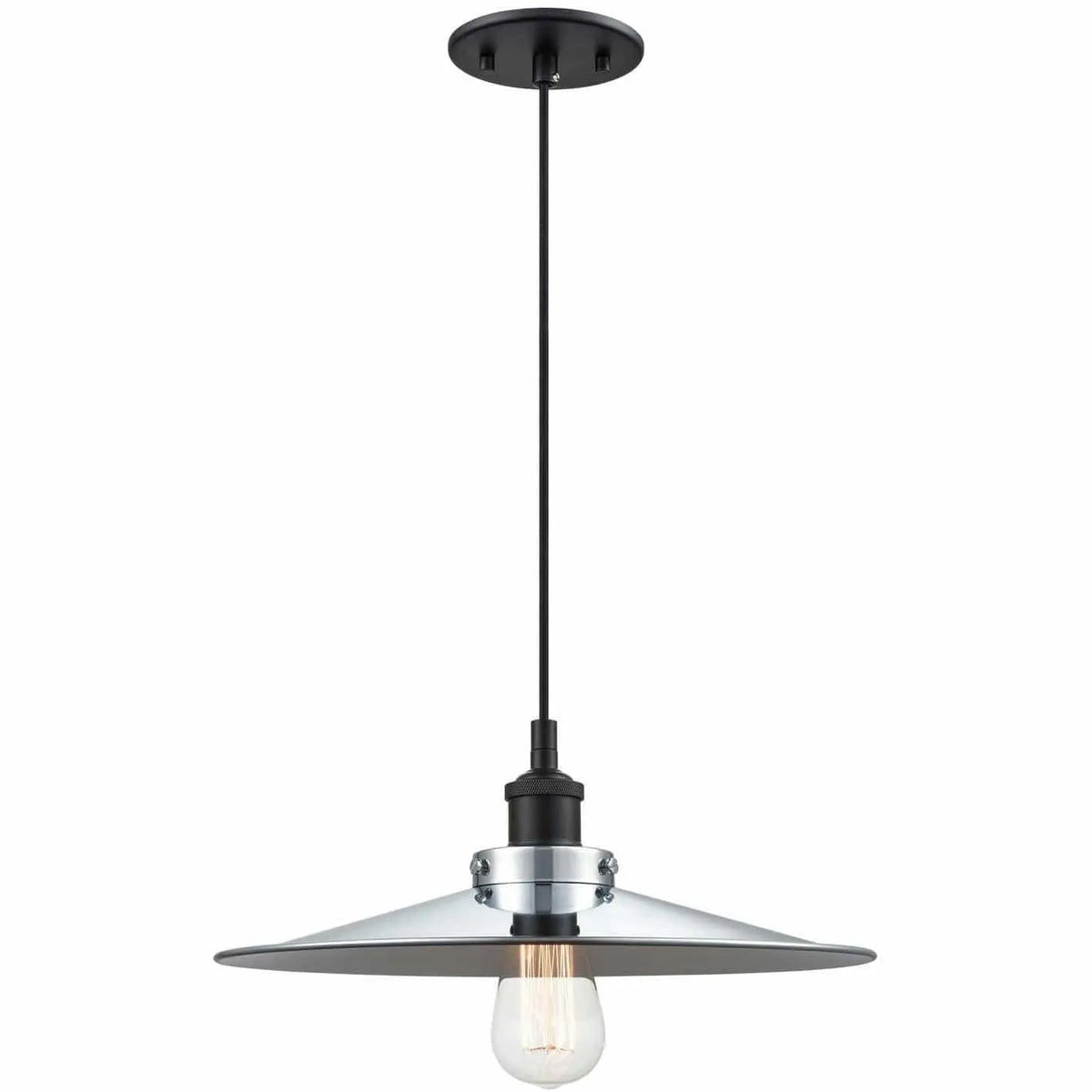 Matteo Lighting - Bulstrode's Workshop Metal Shade Pendant - C46113BKCH | Montreal Lighting & Hardware