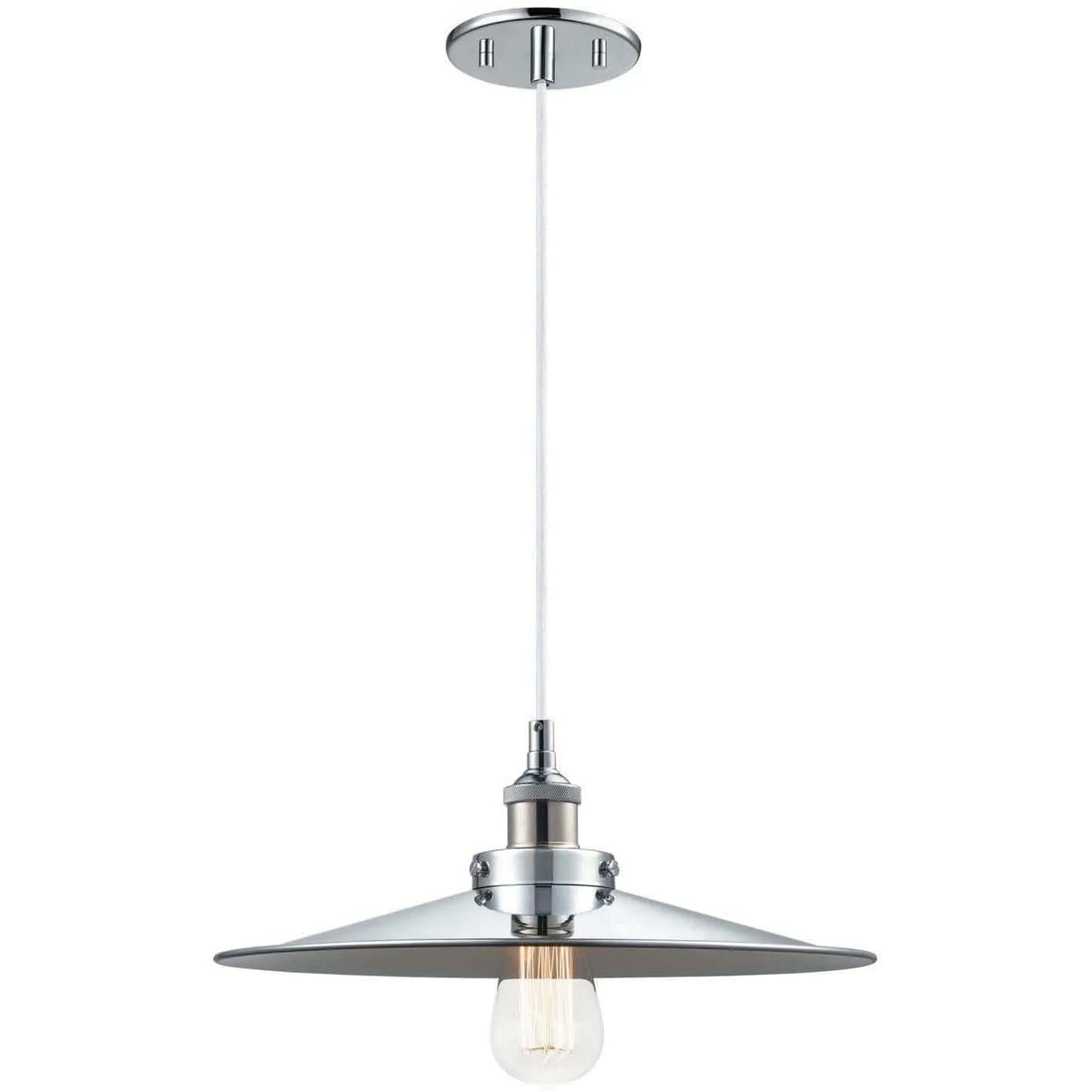 Matteo Lighting - Bulstrode's Workshop Metal Shade Pendant - C46113CHCH | Montreal Lighting & Hardware