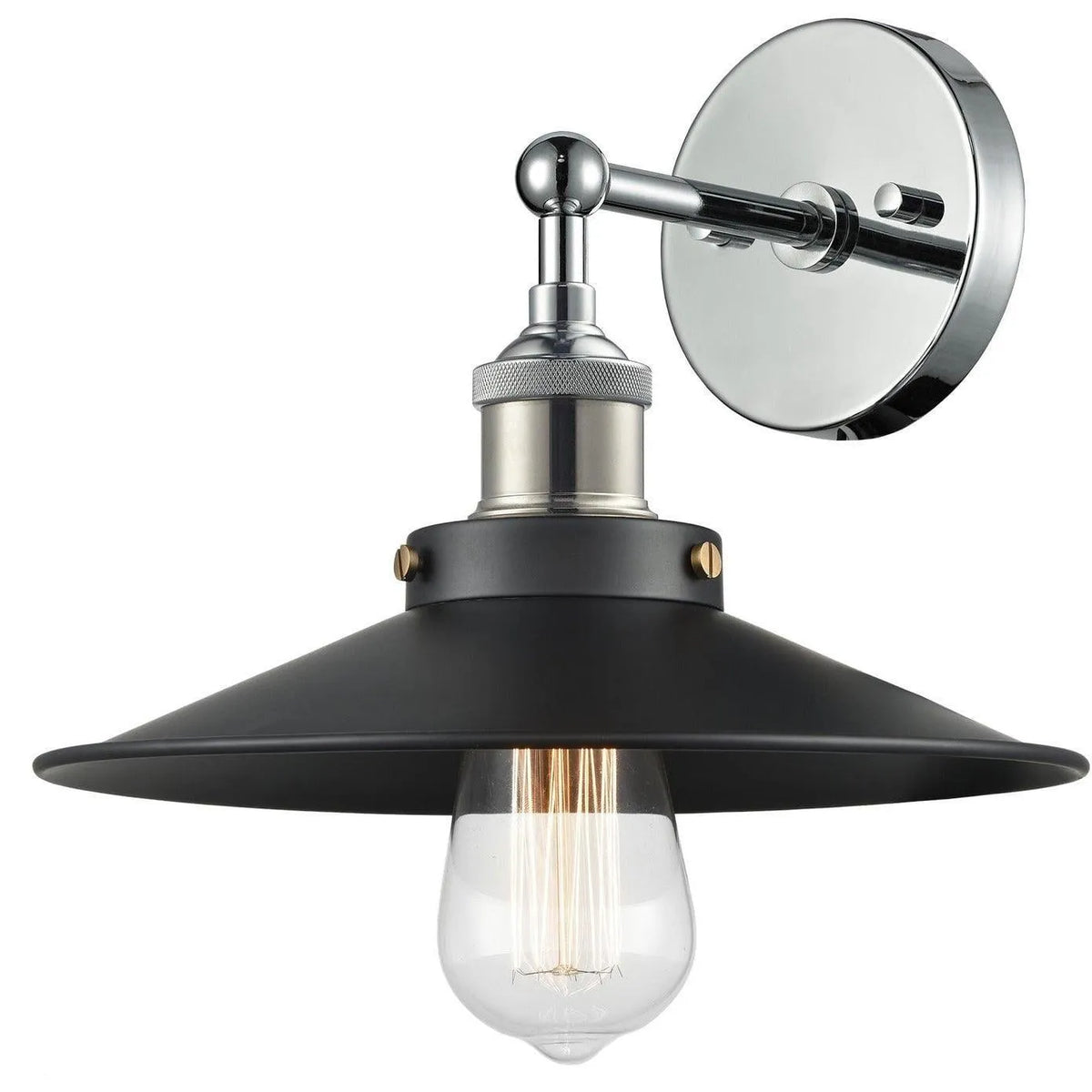 Matteo Lighting - Bulstrode's Workshop Metal Shade Wall Sconce - W46111CHBK | Montreal Lighting & Hardware