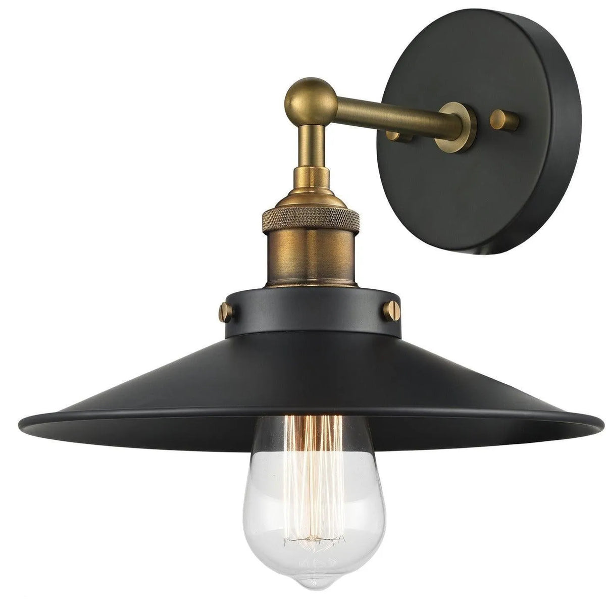 Matteo Lighting - Bulstrode's Workshop Metal Shade Wall Sconce - W46111WGBK | Montreal Lighting & Hardware