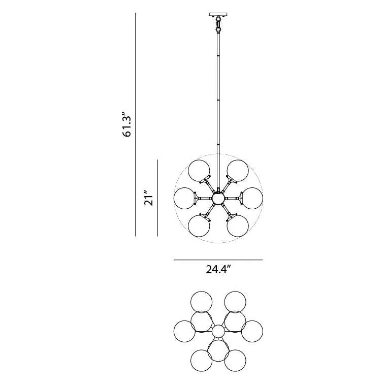 Matteo Lighting - Soleil Chandelier - C62812AGCL | Montreal Lighting & Hardware