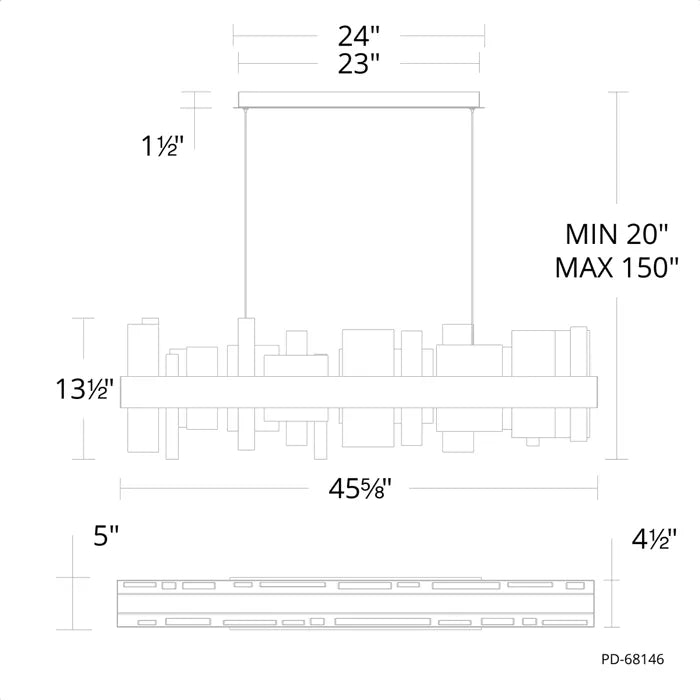 Modern Forms - Acropolis LED Linear Pendant - PD-68146-AB | Montreal Lighting & Hardware