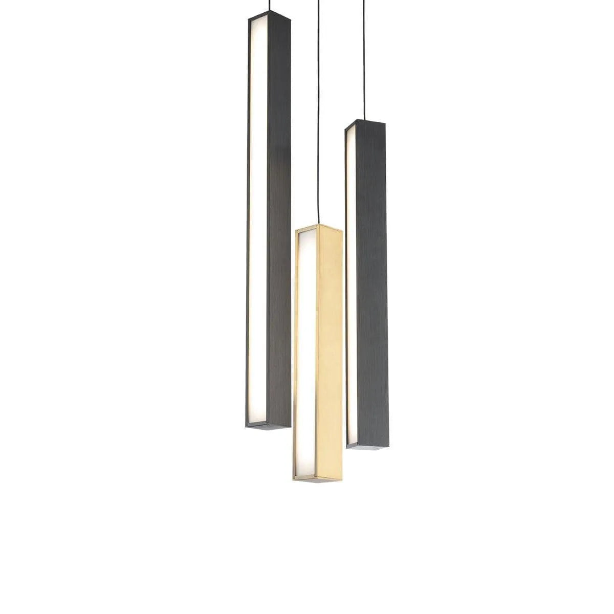 Modern Forms - Chaos LED Multi-Light Pendant, 3-Light - PD-64803R-BK/AB-AB | Montreal Lighting & Hardware