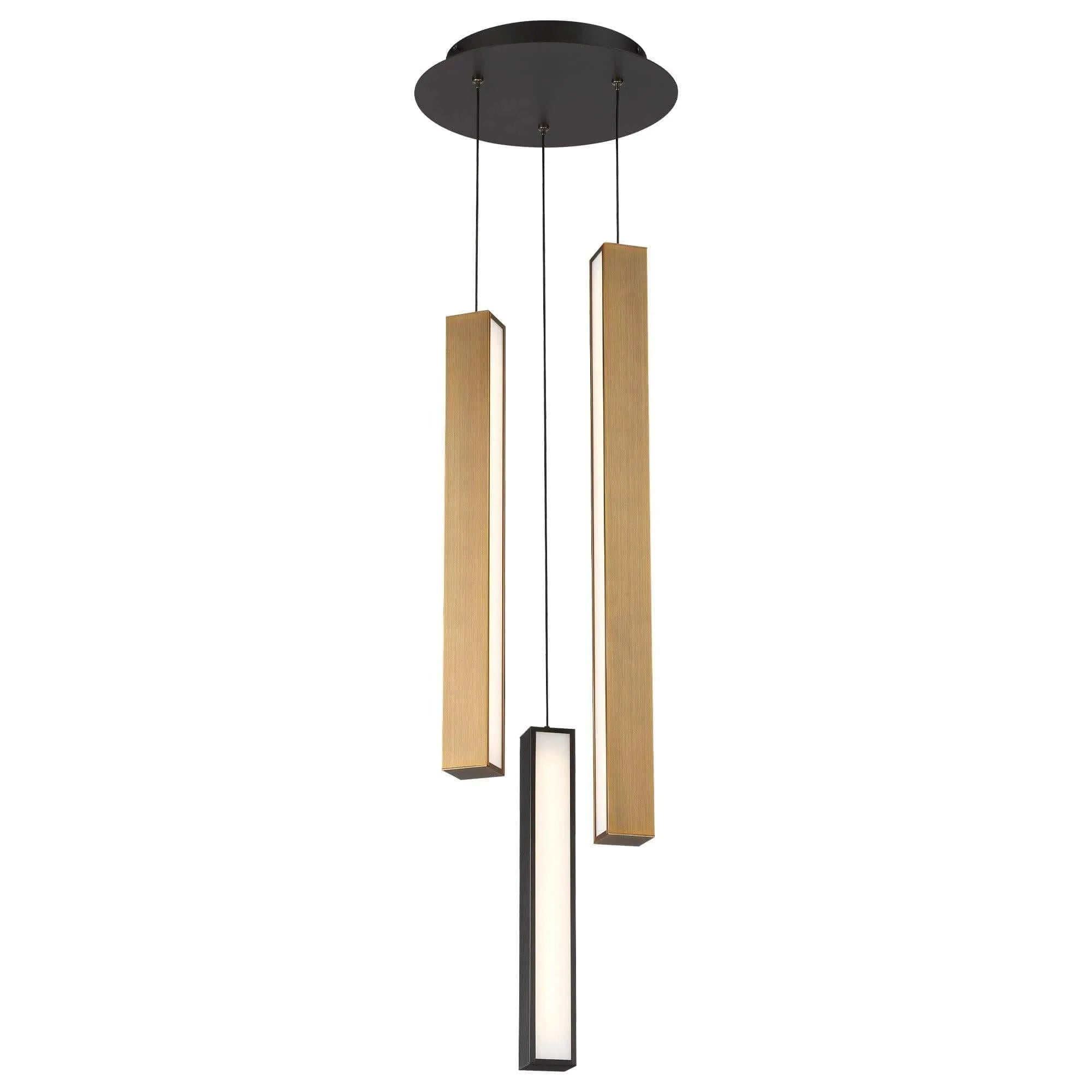 Modern Forms - Chaos LED Multi-Light Pendant, 3-Light - PD-64803R-BK/AB-BK | Montreal Lighting & Hardware