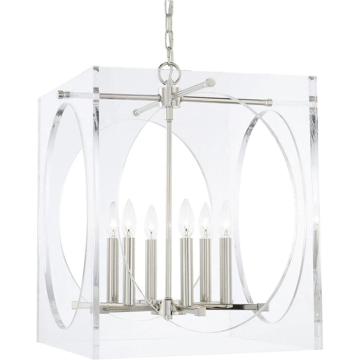 Montreal Lighting & Hardware - Drake Six Light Chandelier by Crystorama | OPEN BOX - 8876-PN-OB | Montreal Lighting & Hardware