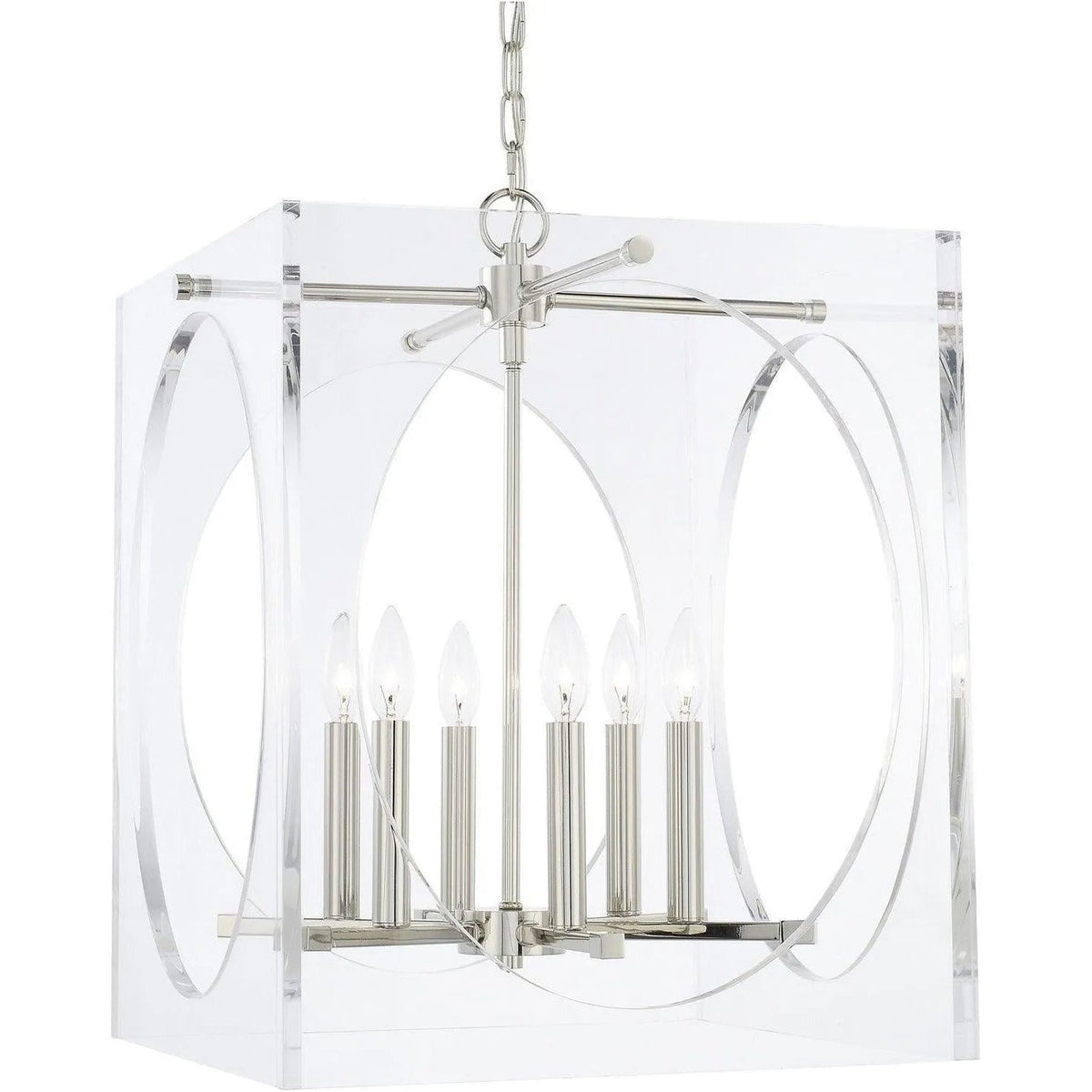 Montreal Lighting & Hardware - Drake Six Light Chandelier by Crystorama | OPEN BOX - 8876-PN-OB | Montreal Lighting & Hardware