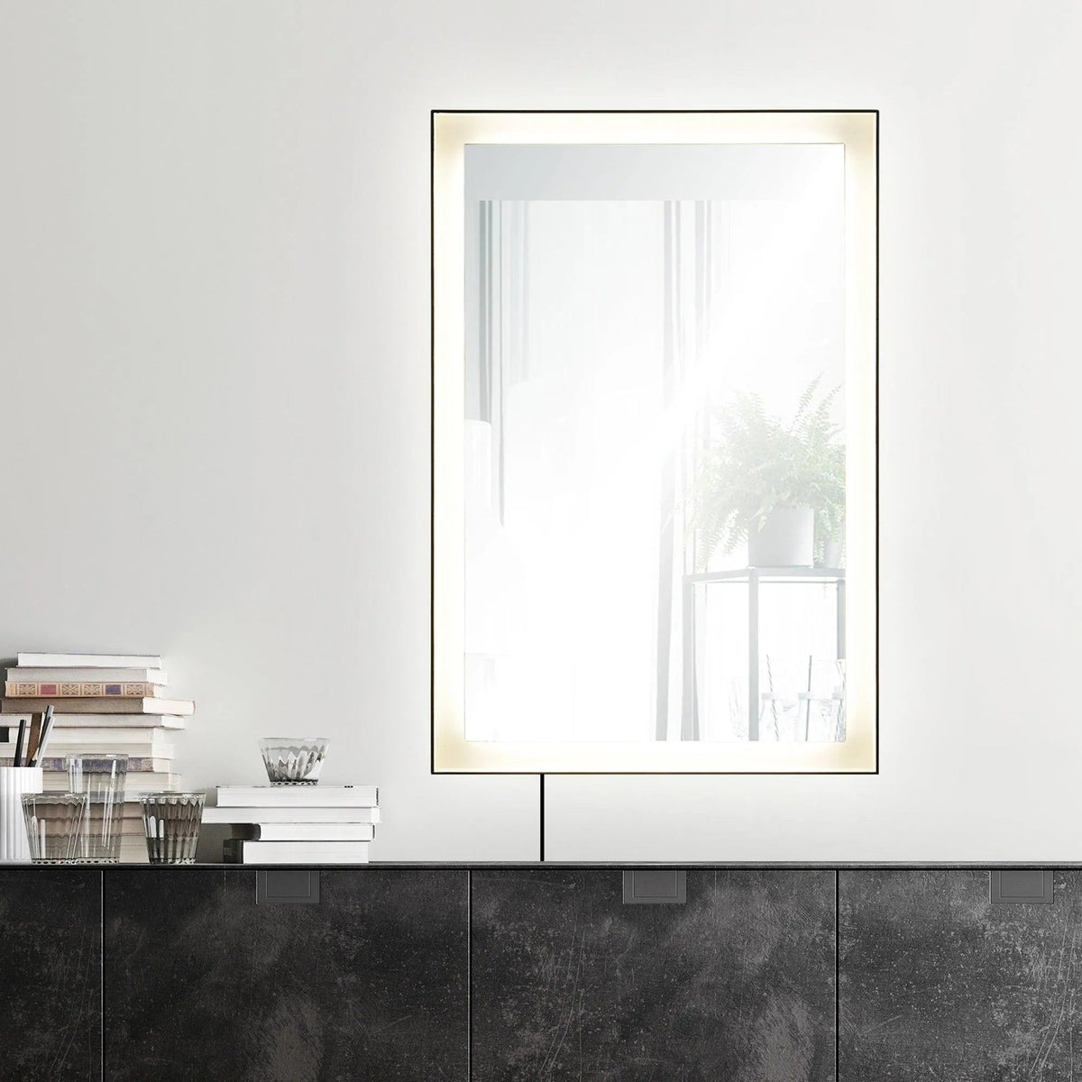 Montreal Lighting & Hardware - Nexus Rectangle LED Mirror by Renwil | QUICK SHIP - MT2392-OS | Montreal Lighting & Hardware