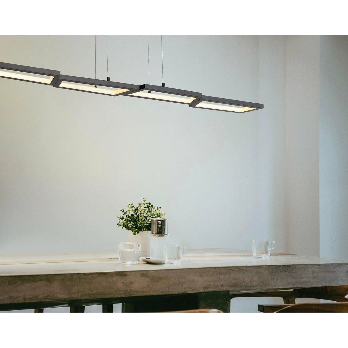 Montreal Lighting & Hardware - PDL Geometric Linear LED Pendant Light by DALS Lighting - PDL44-3K-WH | Montreal Lighting & Hardware