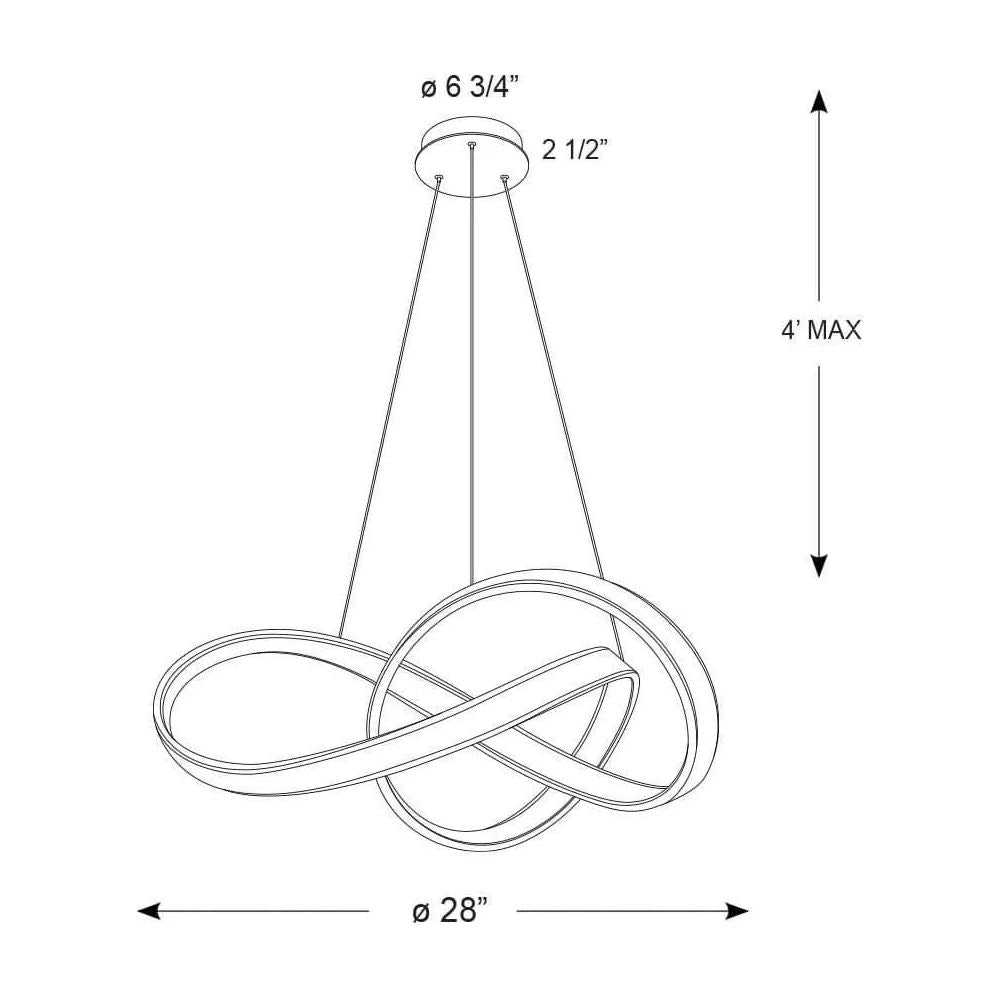 Montreal Lighting & Hardware - TWPD Twirl LED Pendant Light by DALS Lighting - TWPD-3K-WH | Montreal Lighting & Hardware