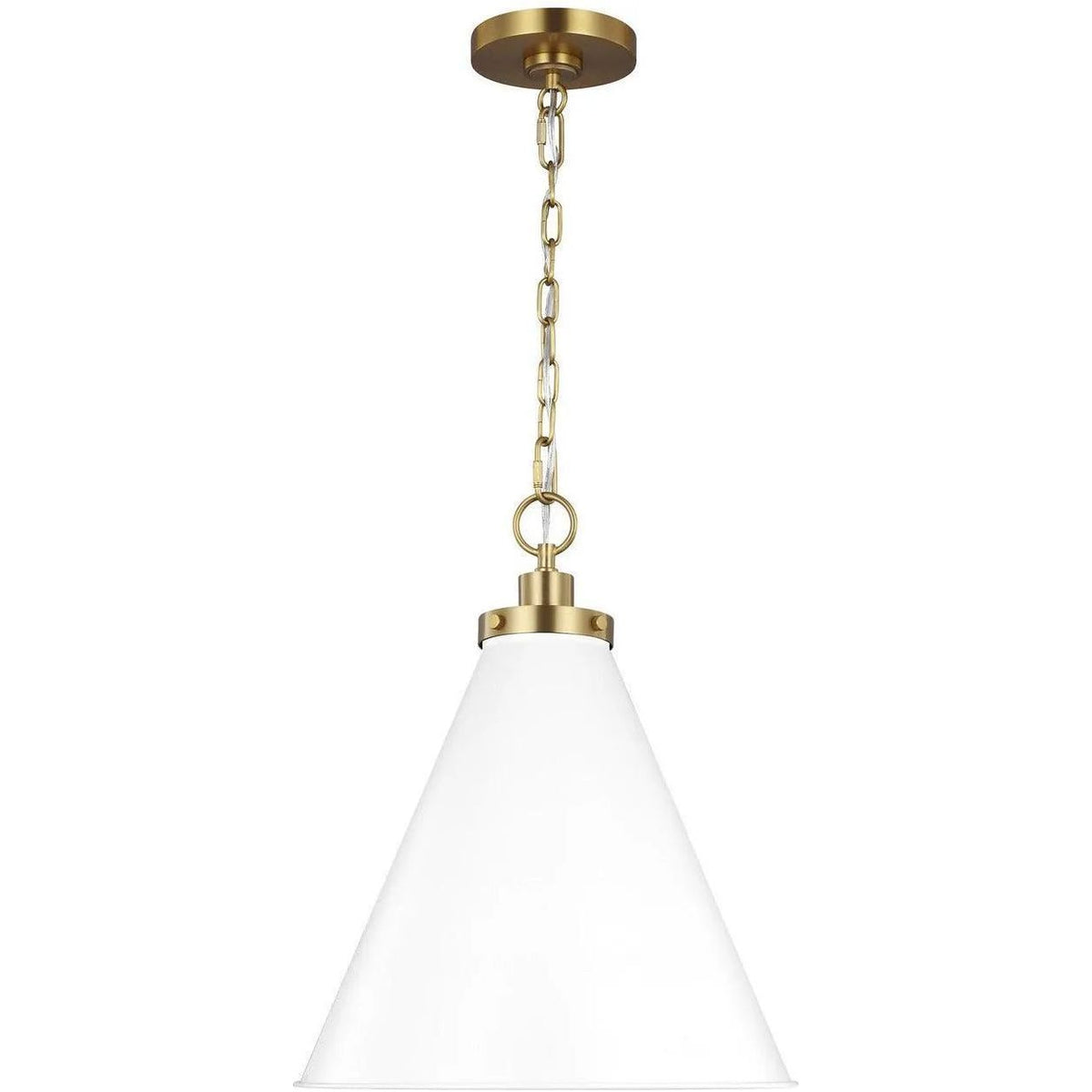 Montreal Lighting & Hardware - Wellfleet Cone Pendant by Visual Comfort Studio | QUICK SHIP - CP1271MWTBBS-OS | Montreal Lighting & Hardware