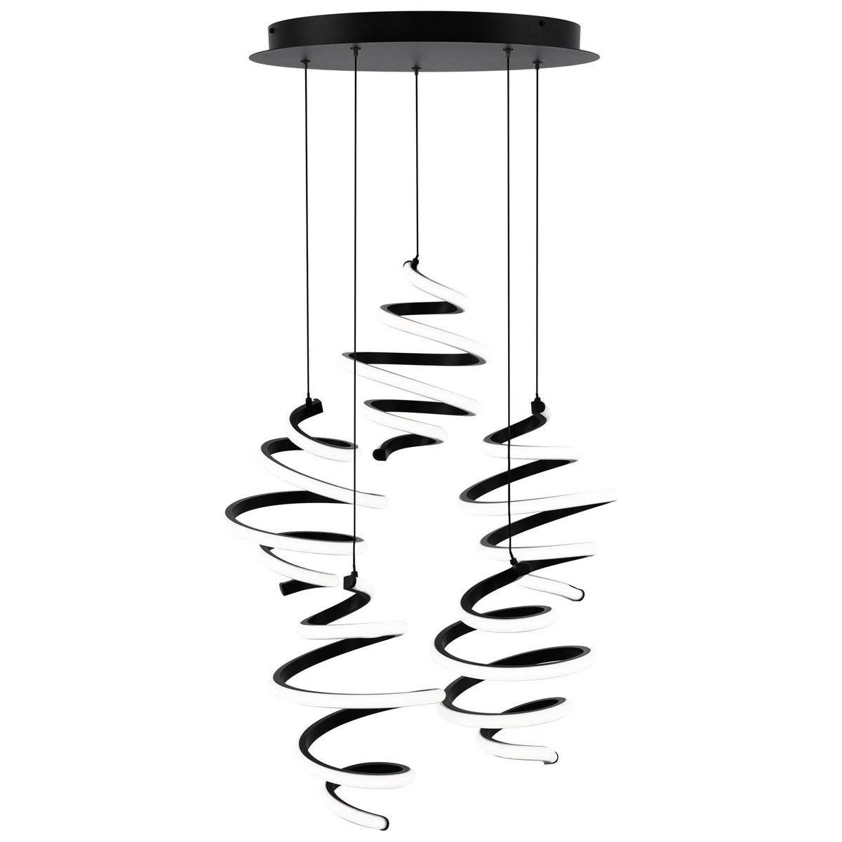 Montreal Lighting & Hardware - Whirl LED Chandelier by WAC | QUICK SHIP - PD-19403R-BK-OS | Montreal Lighting & Hardware