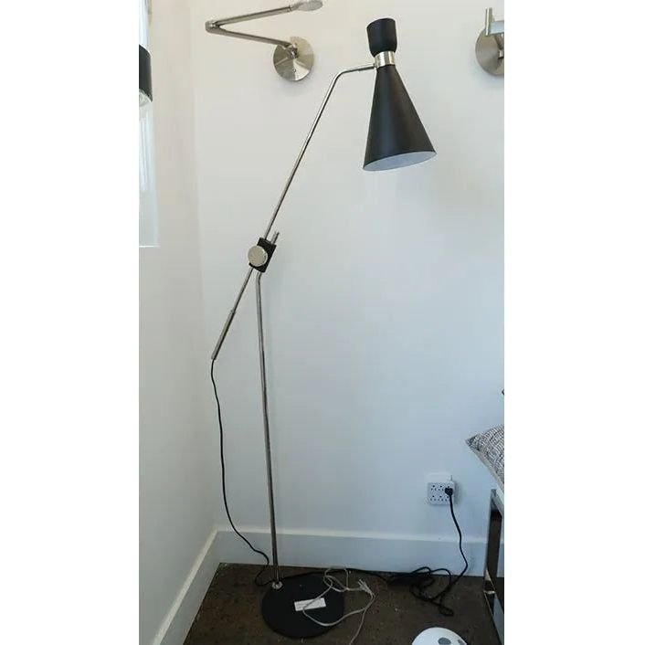 Montreal Lighting & Hardware - Willa Floor Lamp by Mitzi | OPEN BOX - HL295401-PN/BK-OB | Montreal Lighting & Hardware