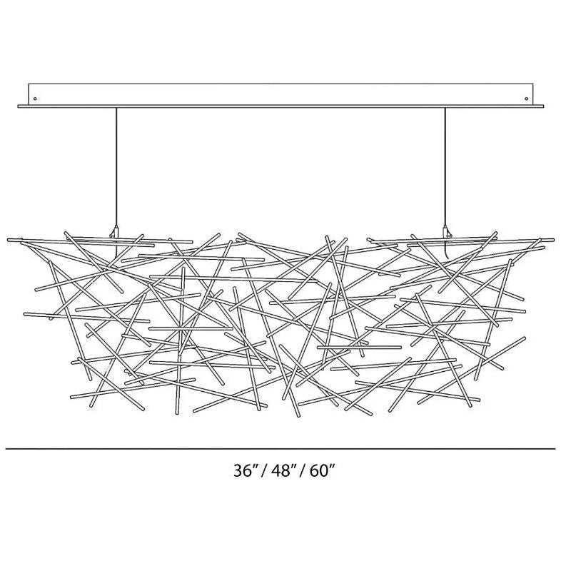 Ridgely Studio Works - Criss Cross Linear Chandelier - CC-CH-102AW-MD | Montreal Lighting & Hardware