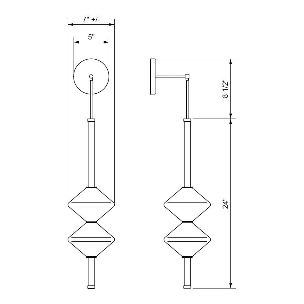 Ridgely Studio Works - Gem2 Wall Sconce - Round Backplate - GEM2-WS-30-MB-BB-RND | Montreal Lighting & Hardware