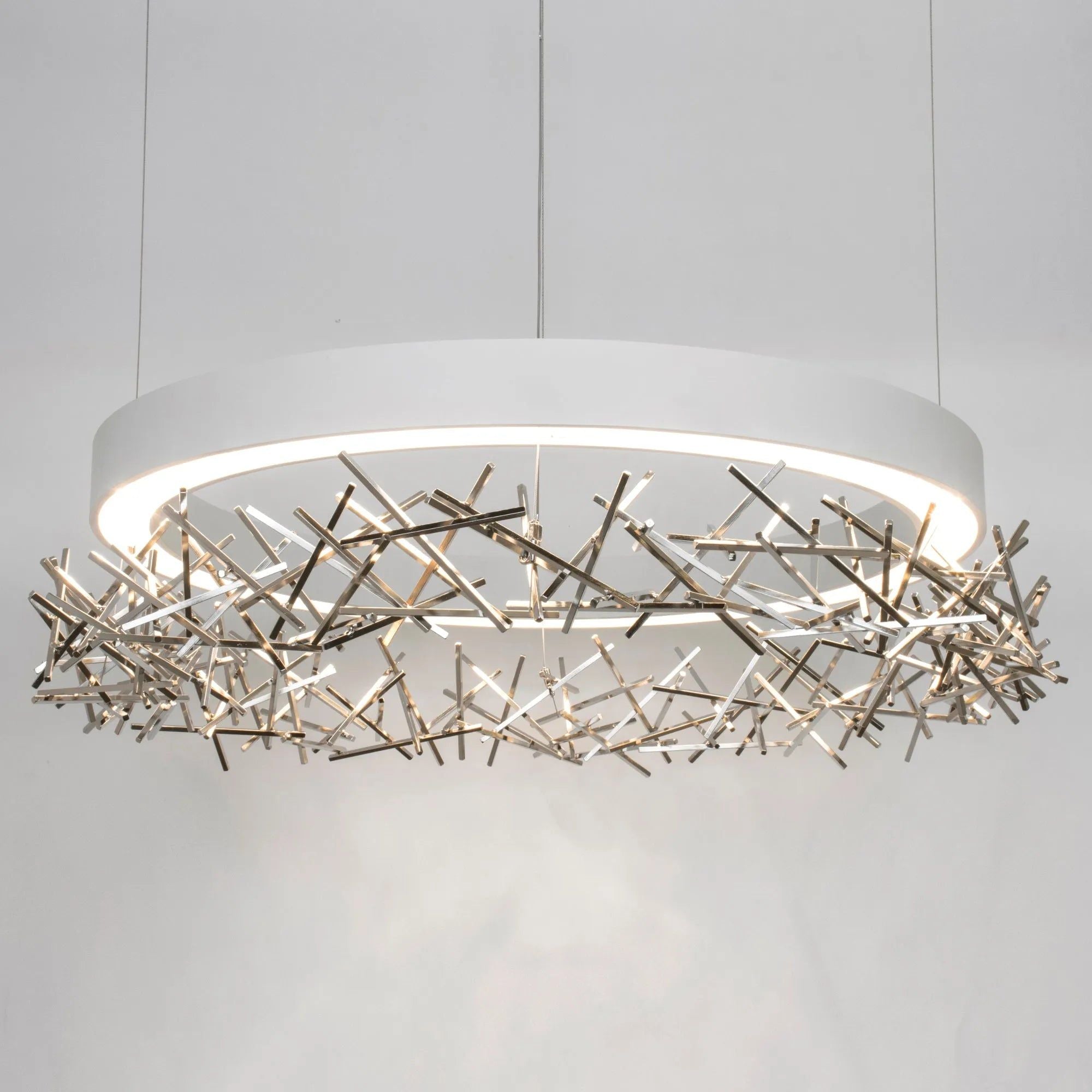 Ridgely Studio Works - Halo Criss Cross Chandelier - CC-HA-CH-102AW | Montreal Lighting & Hardware