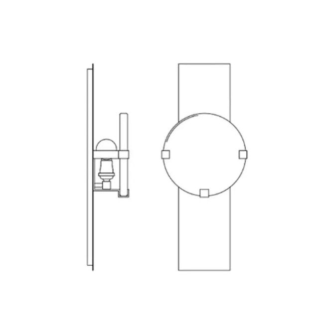 Ridgely Studio Works - Lunette Rectangular 3 Prong Wall Light - LUN-REC-3P-WS-CH-112BRZ | Montreal Lighting & Hardware