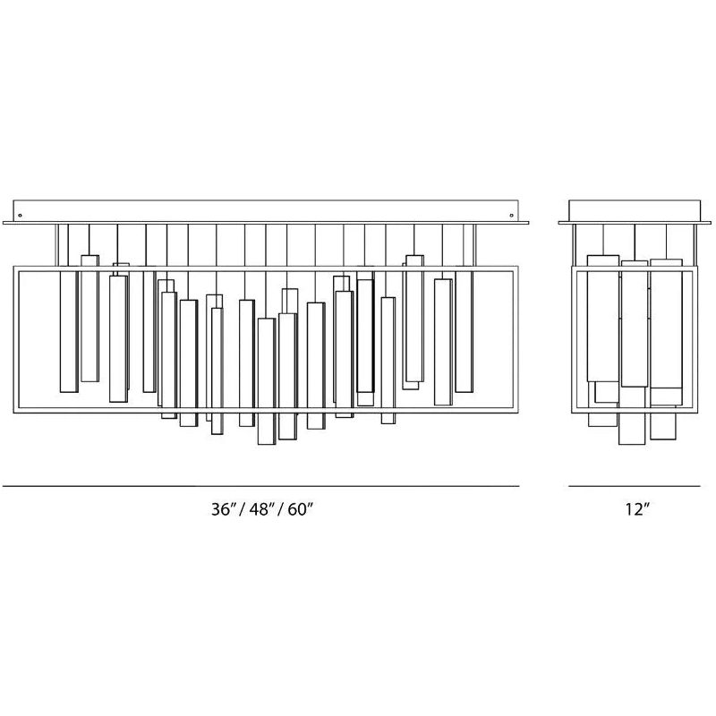 Ridgely Studio Works - Movimento Linear Chandelier - MO-REC-CH-MD-BST | Montreal Lighting & Hardware