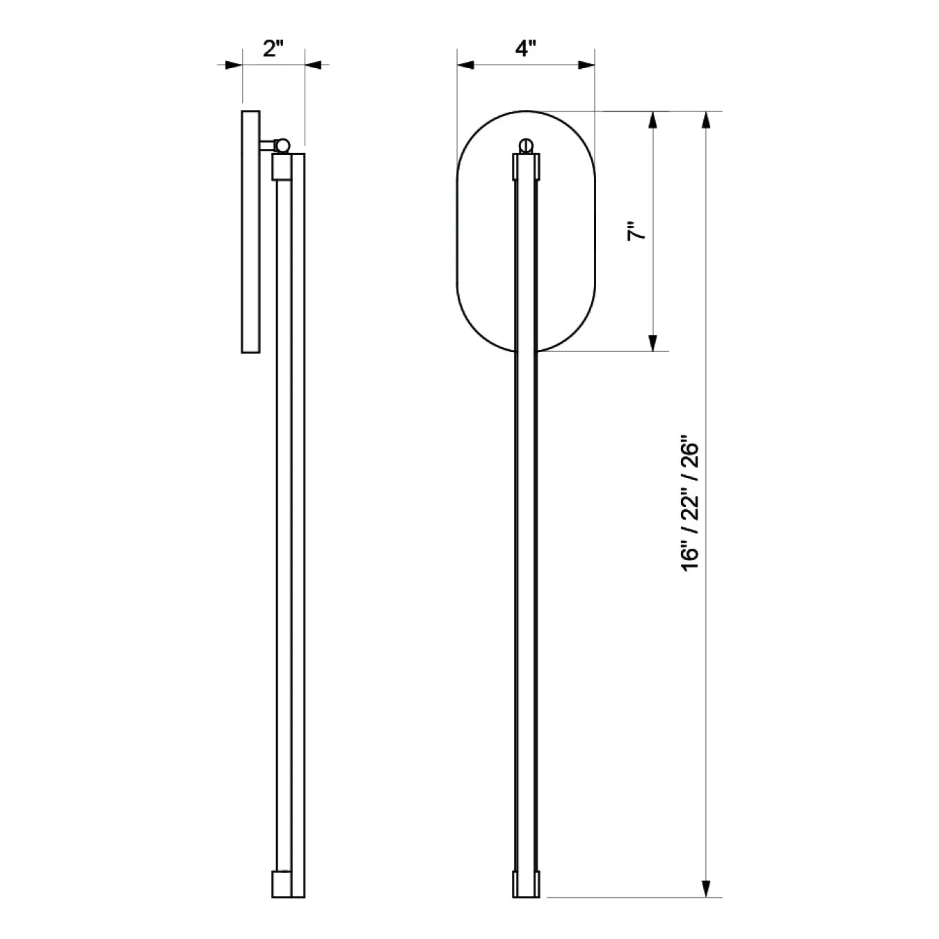 Ridgely Studio Works - Ray Slim Wall Sconce - RAYSM-WS-PL-16-MB | Montreal Lighting & Hardware