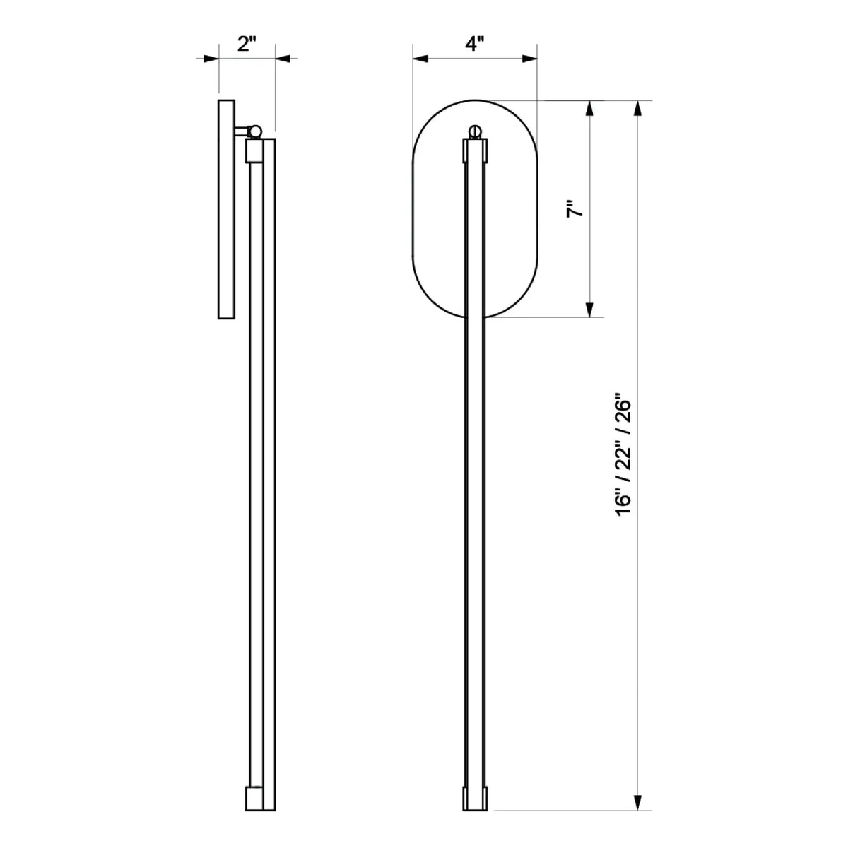 Ridgely Studio Works - Ray Slim Wall Sconce - RAYSM-WS-PL-16-MB | Montreal Lighting & Hardware