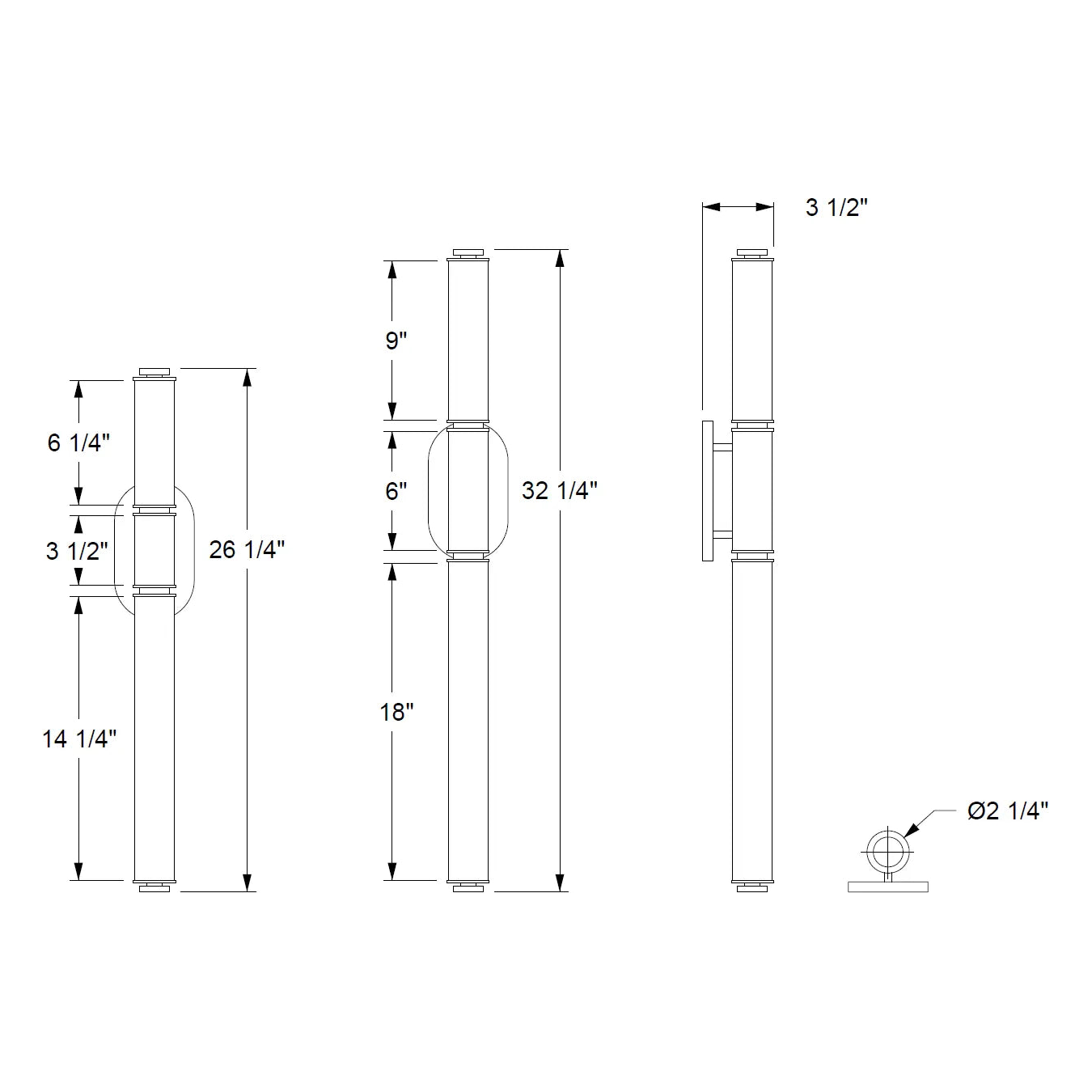 Ridgely Studio Works - Scepter S3 Wall Sconce - SCP-S3-WS-26-BNI-OWG | Montreal Lighting & Hardware