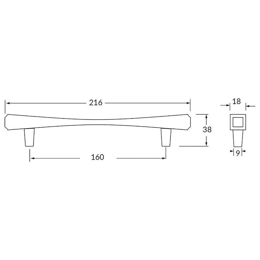 Rocheleau - Pagoda Pull - POI-R7281-160-BNL | Montreal Lighting & Hardware