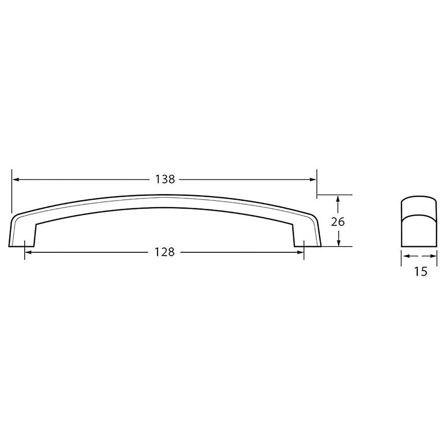 Rocheleau - R5618 Pull - POI-R5618-128-BSN | Montreal Lighting & Hardware