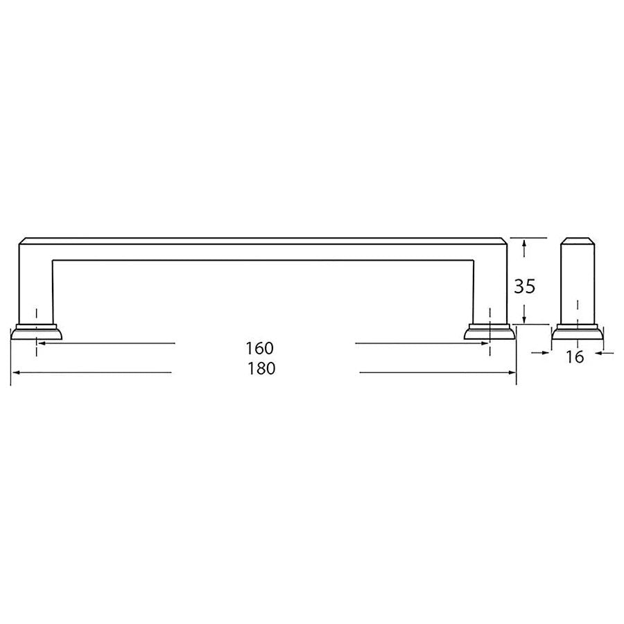 Rocheleau - R5762 Pull - POI-R5762-128-ABP | Montreal Lighting & Hardware