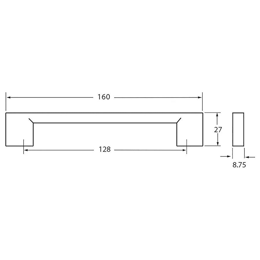 Rocheleau - R7040 Pull - POI-R7040-128-ABN | Montreal Lighting & Hardware