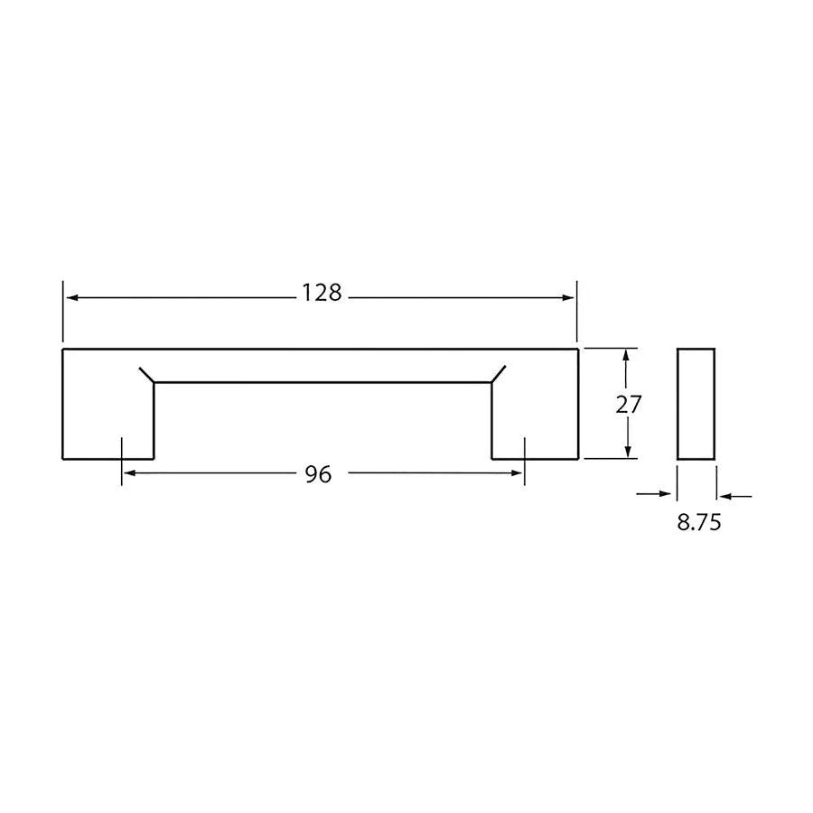 Rocheleau - R7040 Pull - POI-R7040-128-ABN | Montreal Lighting & Hardware