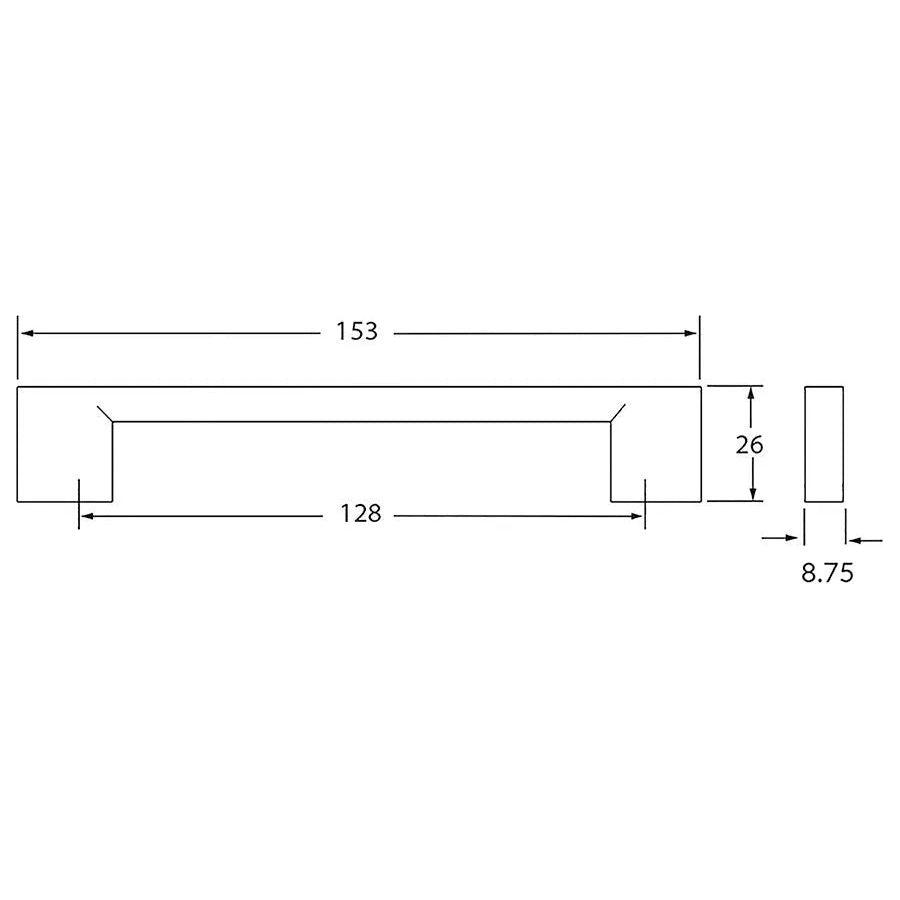 Rocheleau - R71016 Pull - POI-R71016-128-BSN | Montreal Lighting & Hardware