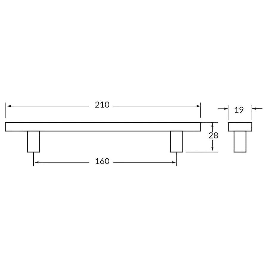 Rocheleau - R7123 Pull - POI-R7123-128-ABN | Montreal Lighting & Hardware