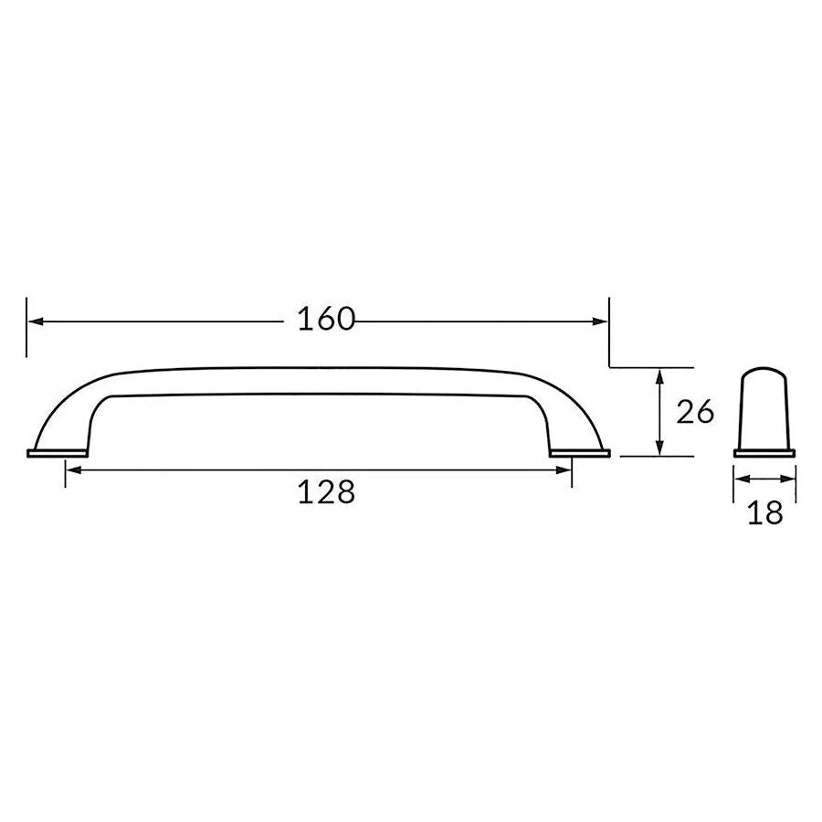 Rocheleau - R7253 Pull - POI-R7253-128-ABN | Montreal Lighting & Hardware